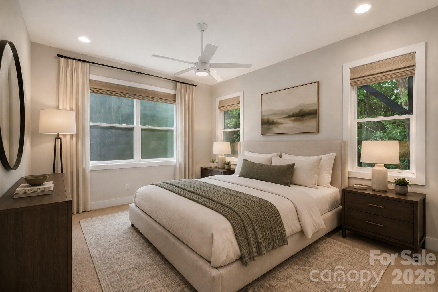 Virtually staged primary bedroom. - 39 Hubbard Avenue, Asheville