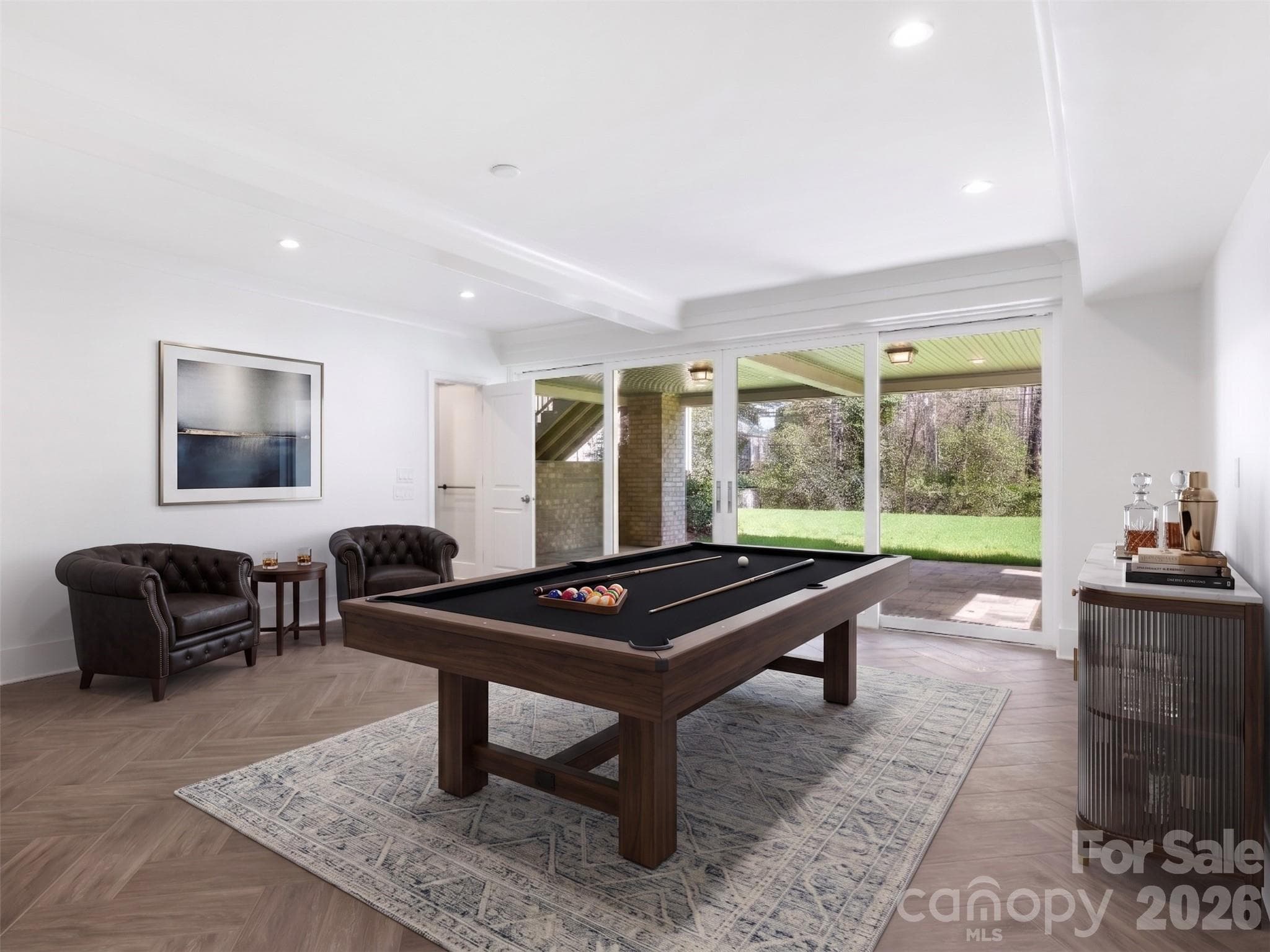 Virtually Staged Game Room - 6740 Newhall Road, Charlotte