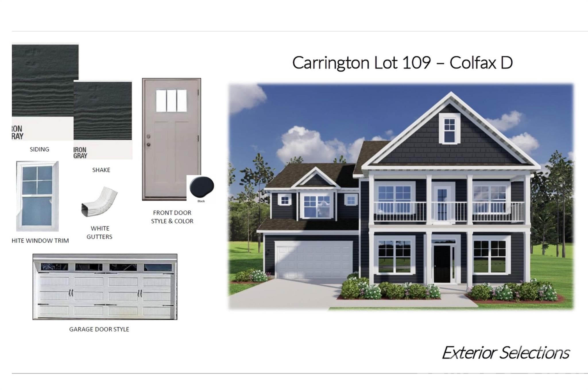 Actual options for homesite 109 - 4487 Blue Mound Court, Stanley