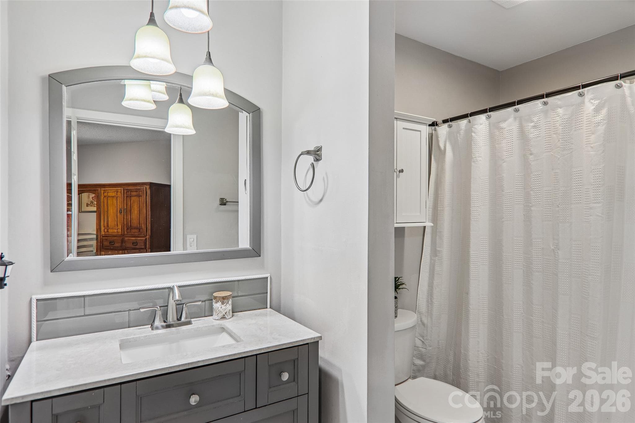 updated bathroom with modern fixtures - 147 W Lake Drive S, Lake Lure