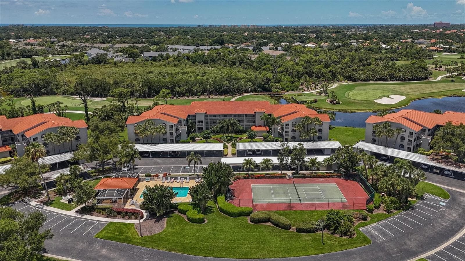 Front of building including amenities - 9320 CLUBSIDE CIR #2209, SARASOTA
