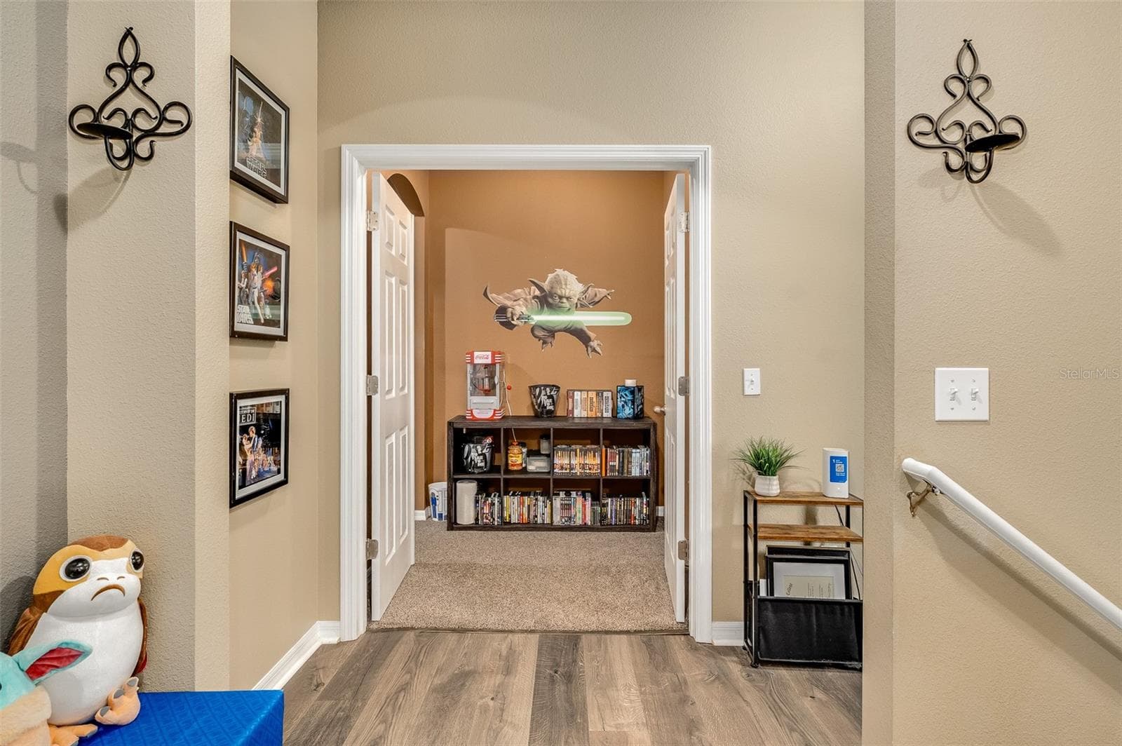Entry to movie room/bonus room #2; to the right is additional bed/bath and across from movie room is loft - 2711 CYPRESS TREE TRL, ST CLOUD