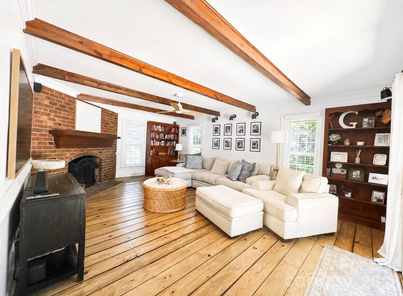 Den with fireplace and built ins - Statesville