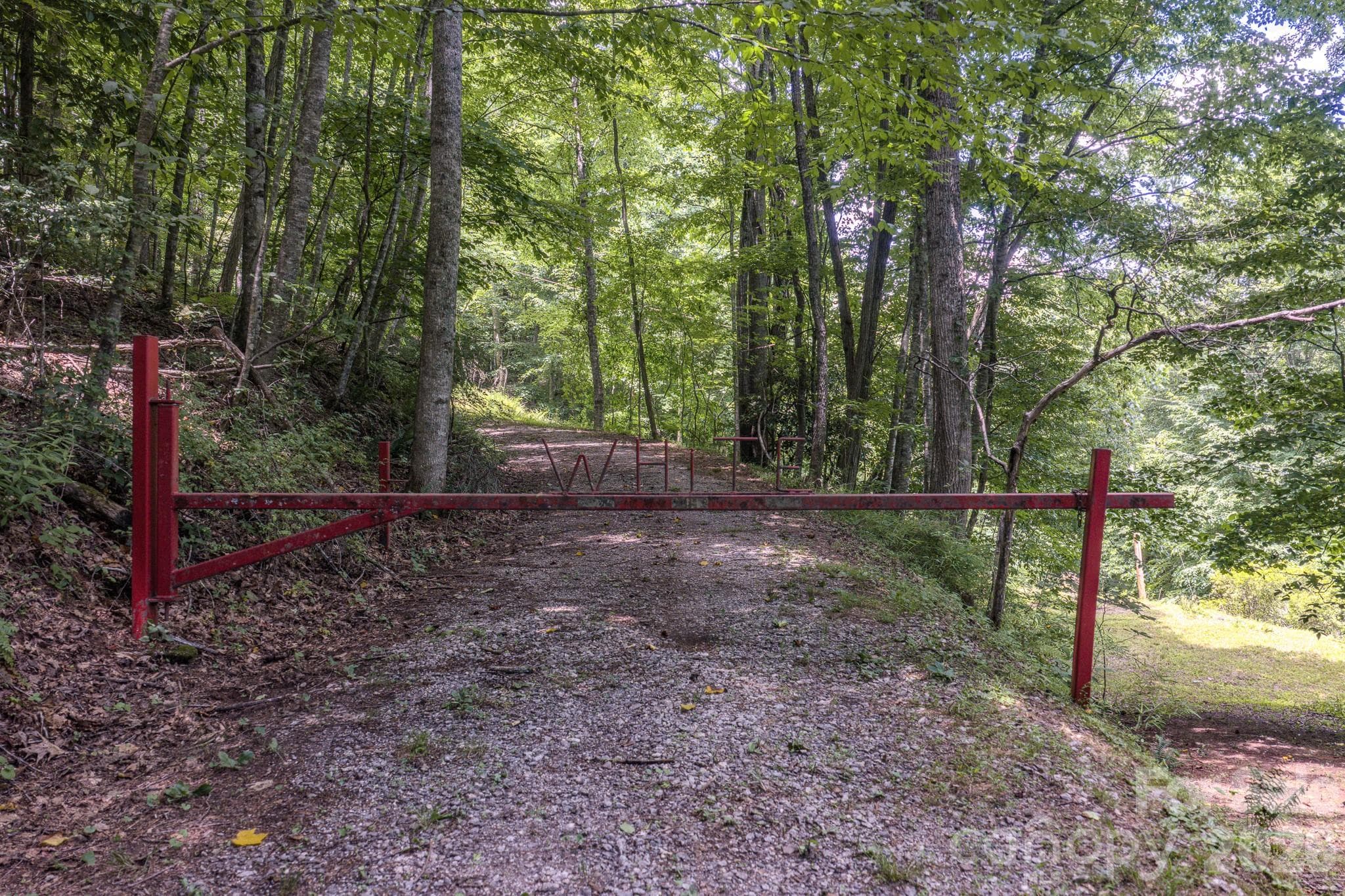 Gate to upper lots -Driveway continues all the way to the top lot - 35 Coweeta Ridge Road, Otto