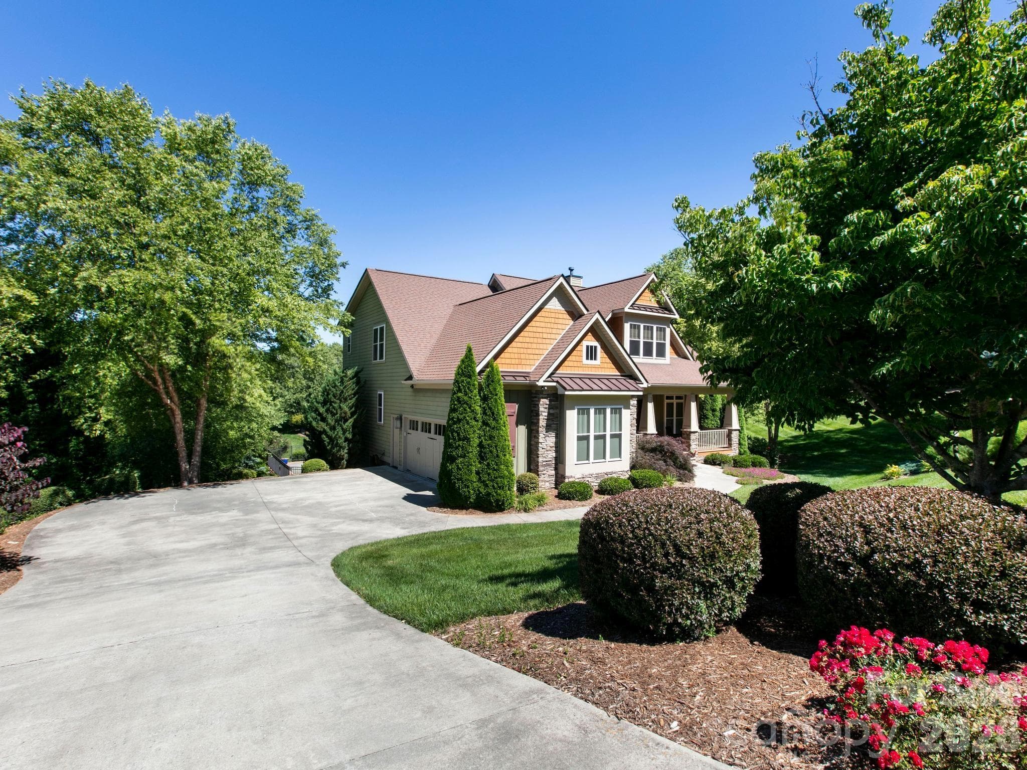 View from the Driveway Entrance - 32 Lake Vista Drive, Fletcher