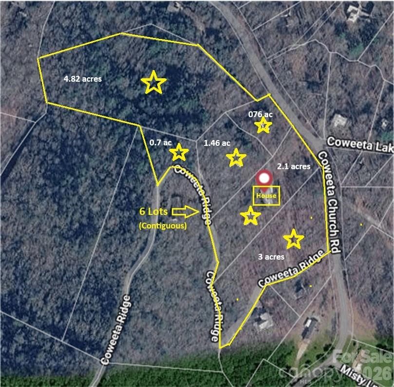 Map of house and 6 lots total - 35 Coweeta Ridge Road, Otto