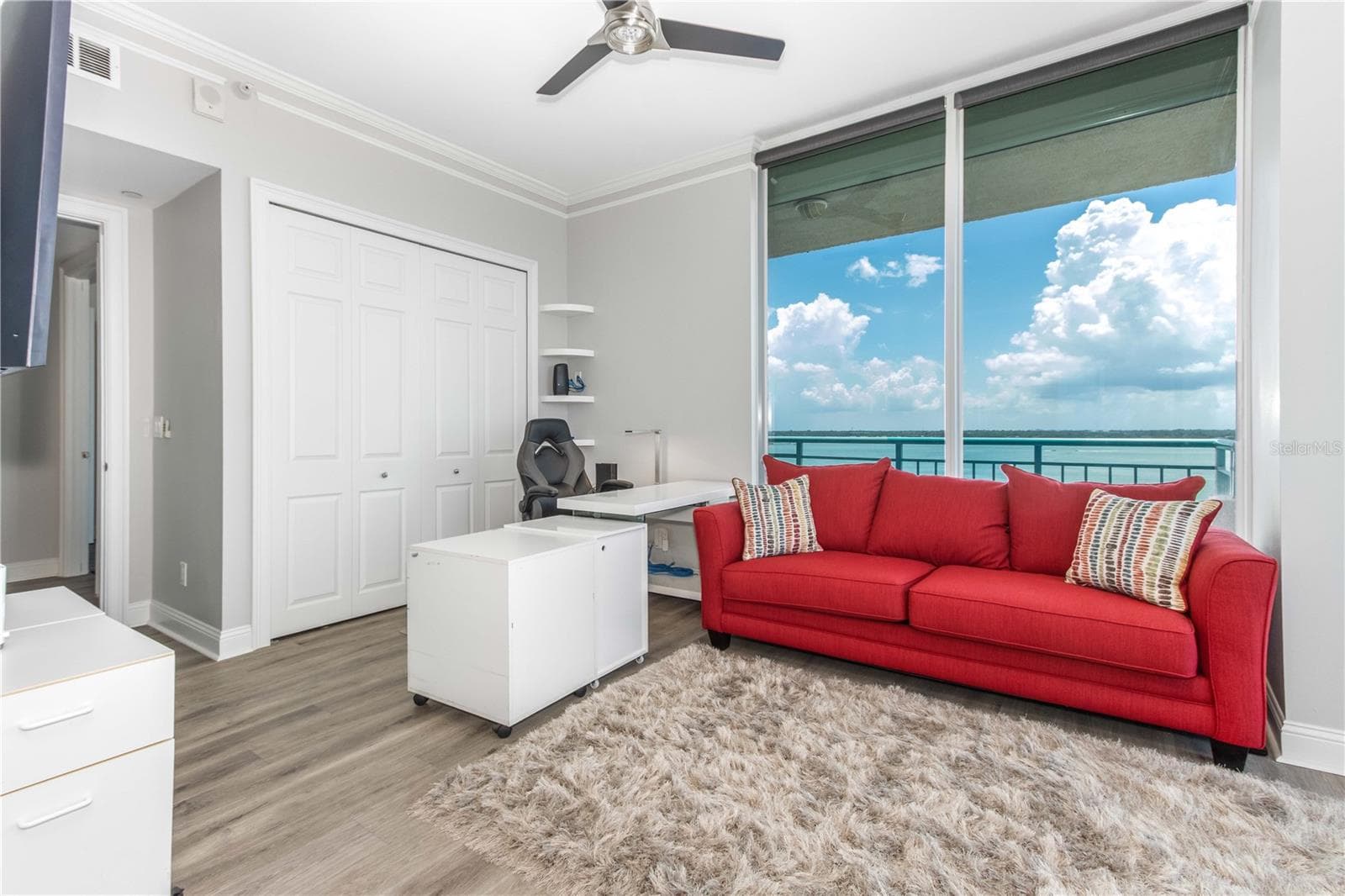 Bedroom two being used as home office. - 1560 GULF BLVD #1607, CLEARWATER