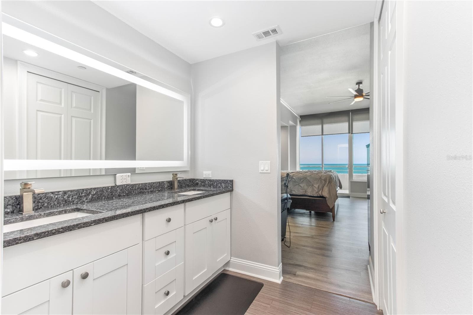 Primary Bath - Completely updated with walk in shower - 1560 GULF BLVD #1607, CLEARWATER