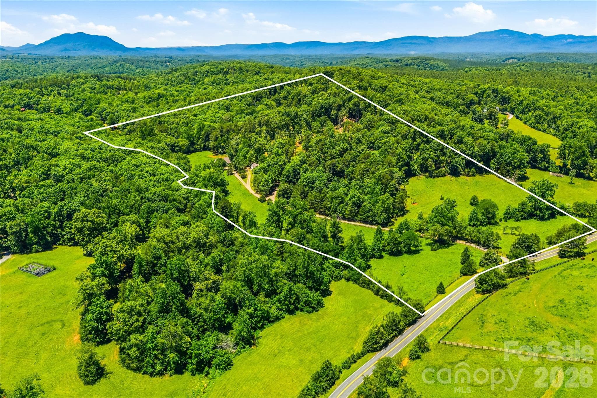 Aerial with approximate property lines - 3012 Polk County Line Road, Rutherfordton
