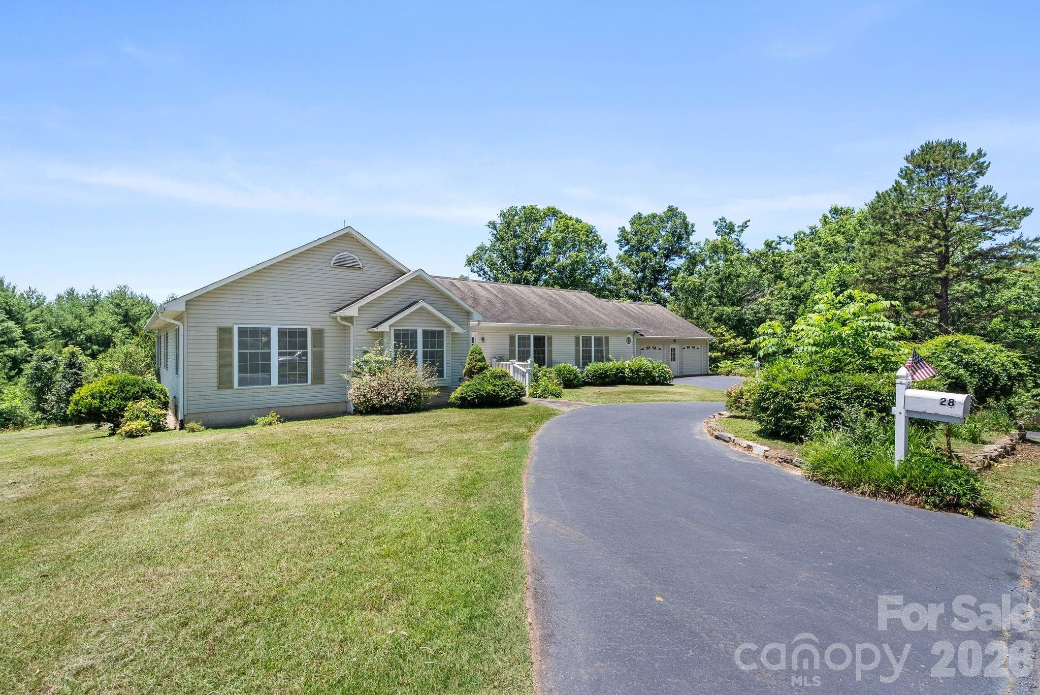 Circular driveway provides plenty of parking. - Weaverville