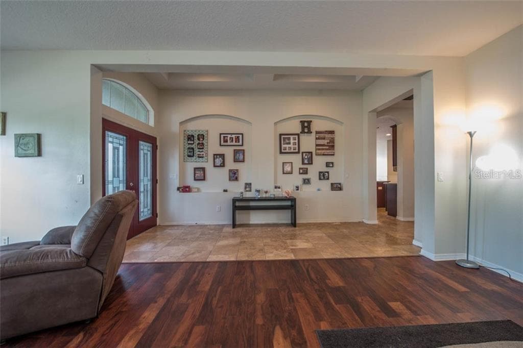 Grand entry way with wood and travertine floors - 1742 MIRA LAGO CIR, RUSKIN