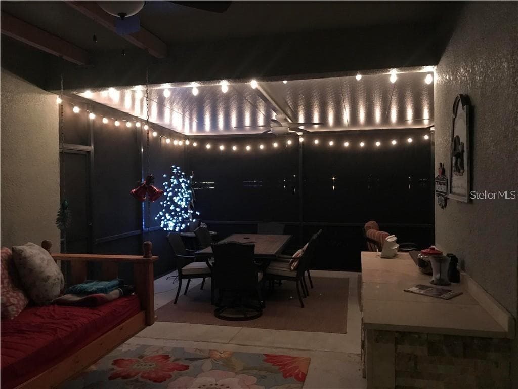 Nighttime on the lake, this is a great spot for entertaining! - 1742 MIRA LAGO CIR, RUSKIN