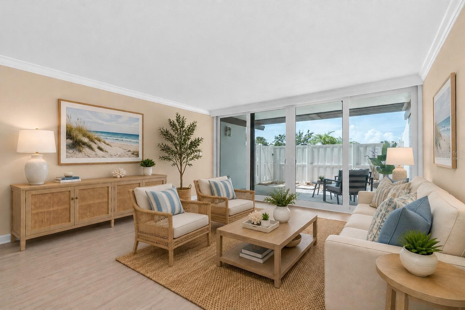 Luxury Plank flooring 100% waterproof, Furnishings virtually staged - 450 TREASURE ISLAND CSWY #102, TREASURE ISLAND