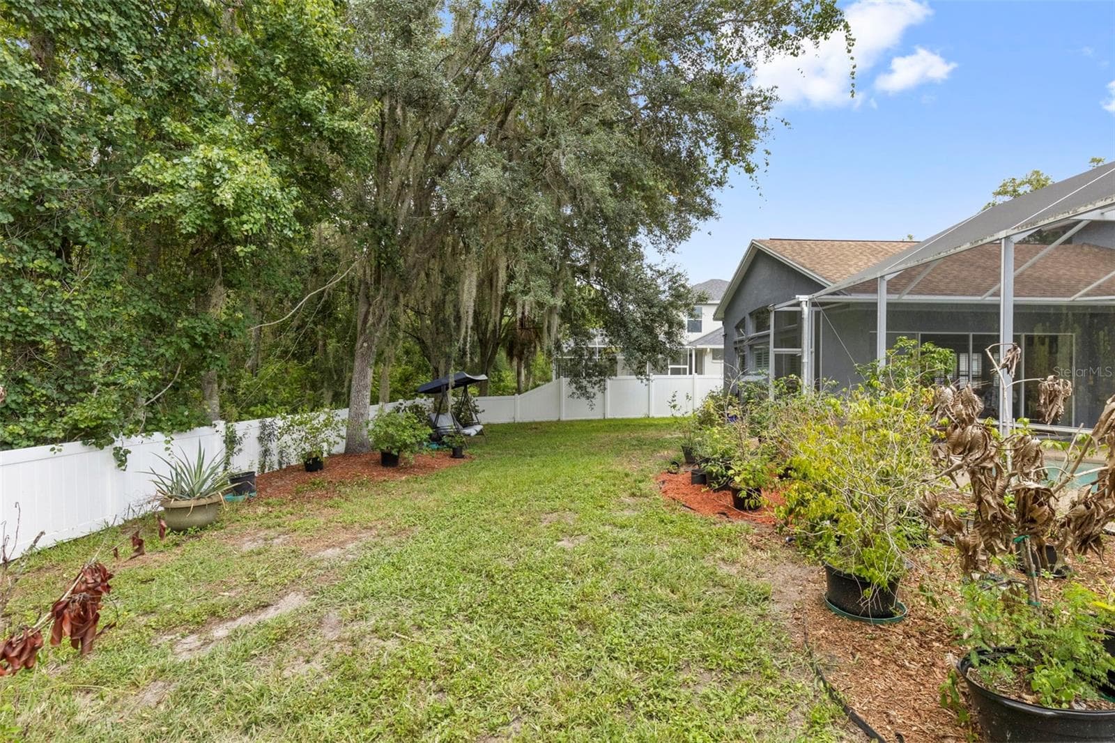 Fenced yard - 8380 GOLDEN PRAIRIE DR, TAMPA