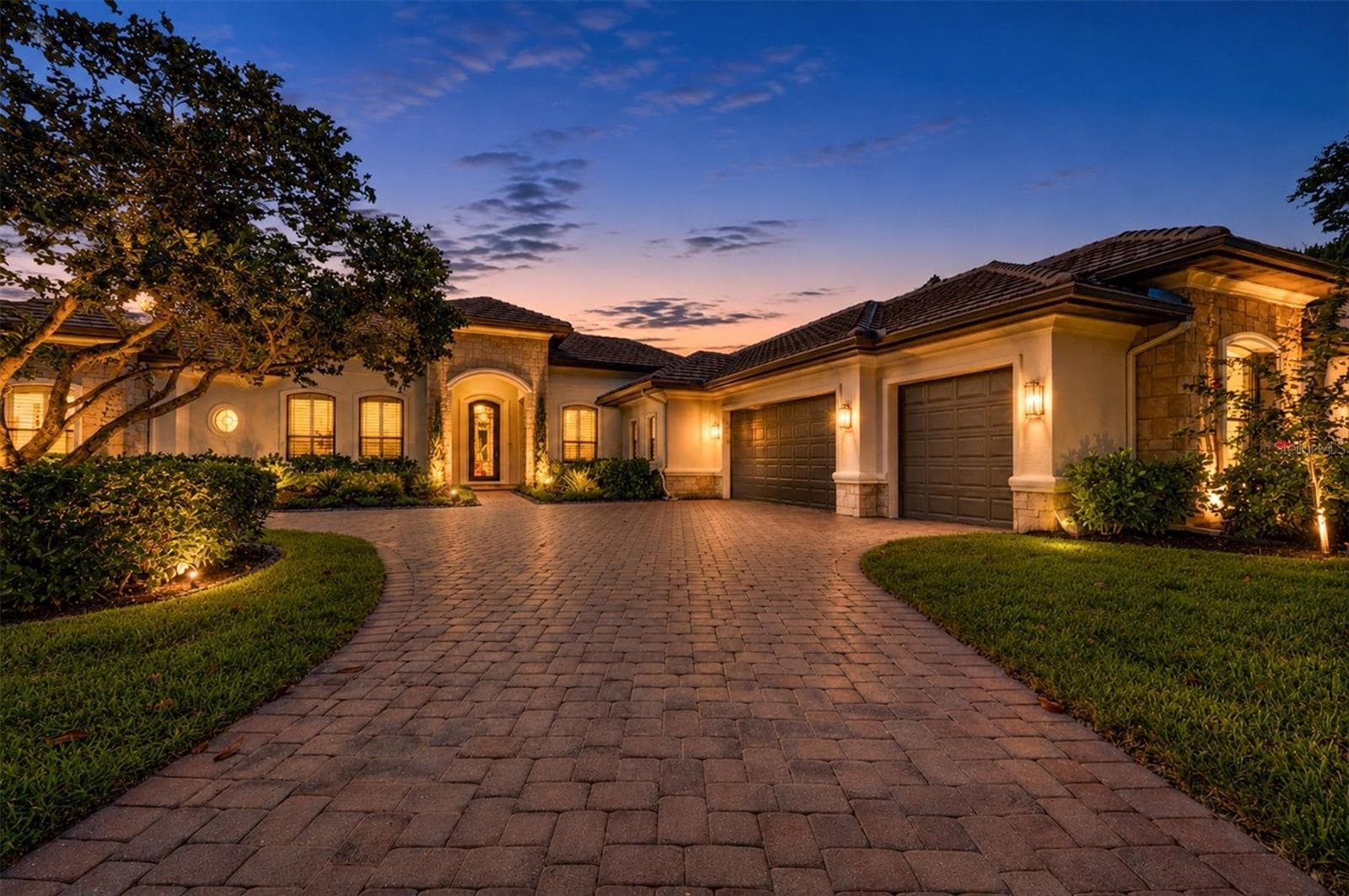 Front View at Twilight - 9261 MCDANIEL LN, SARASOTA