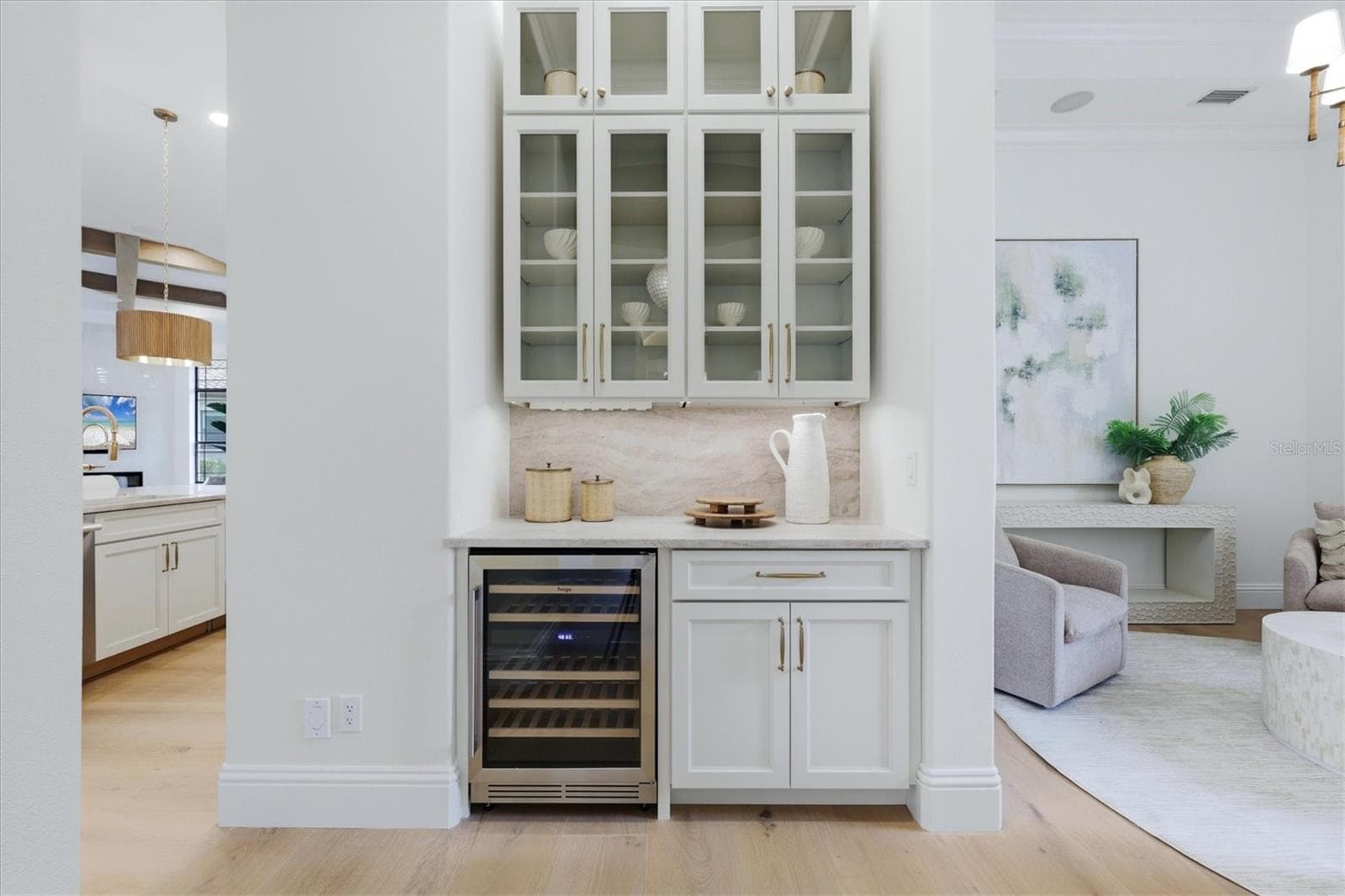 Bar with Built-ins and Wine Cooler - 9261 MCDANIEL LN, SARASOTA