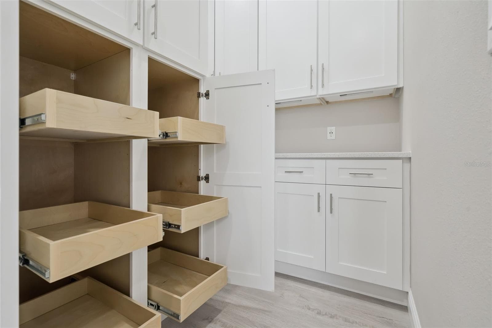 Pantry with custom pull-out drawers - 1506 DELLANO WAY, THE VILLAGES
