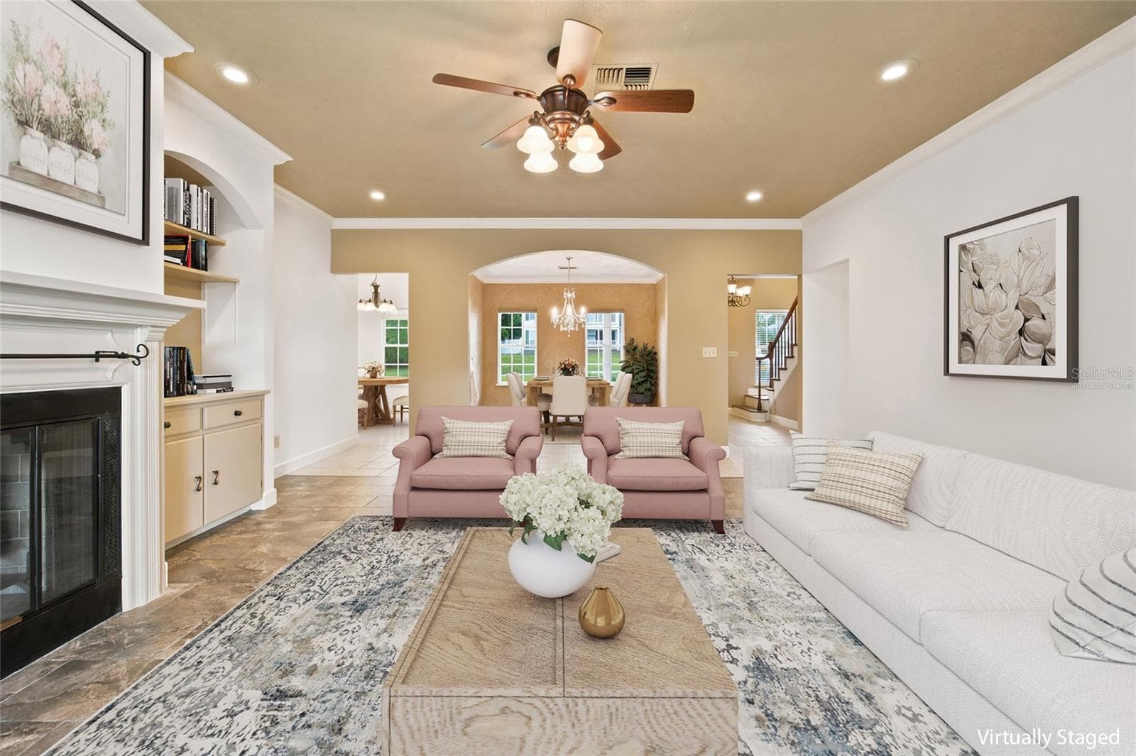 Virtually Staged Living Room - 3220 SE 21ST AVE, OCALA