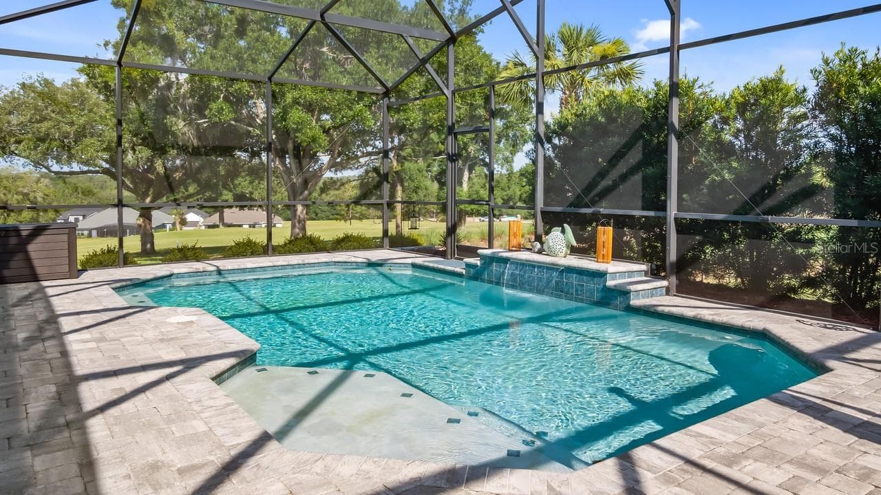 Pool with Golf Course View - 4008 PINNACLE PLACE CT, LADY LAKE