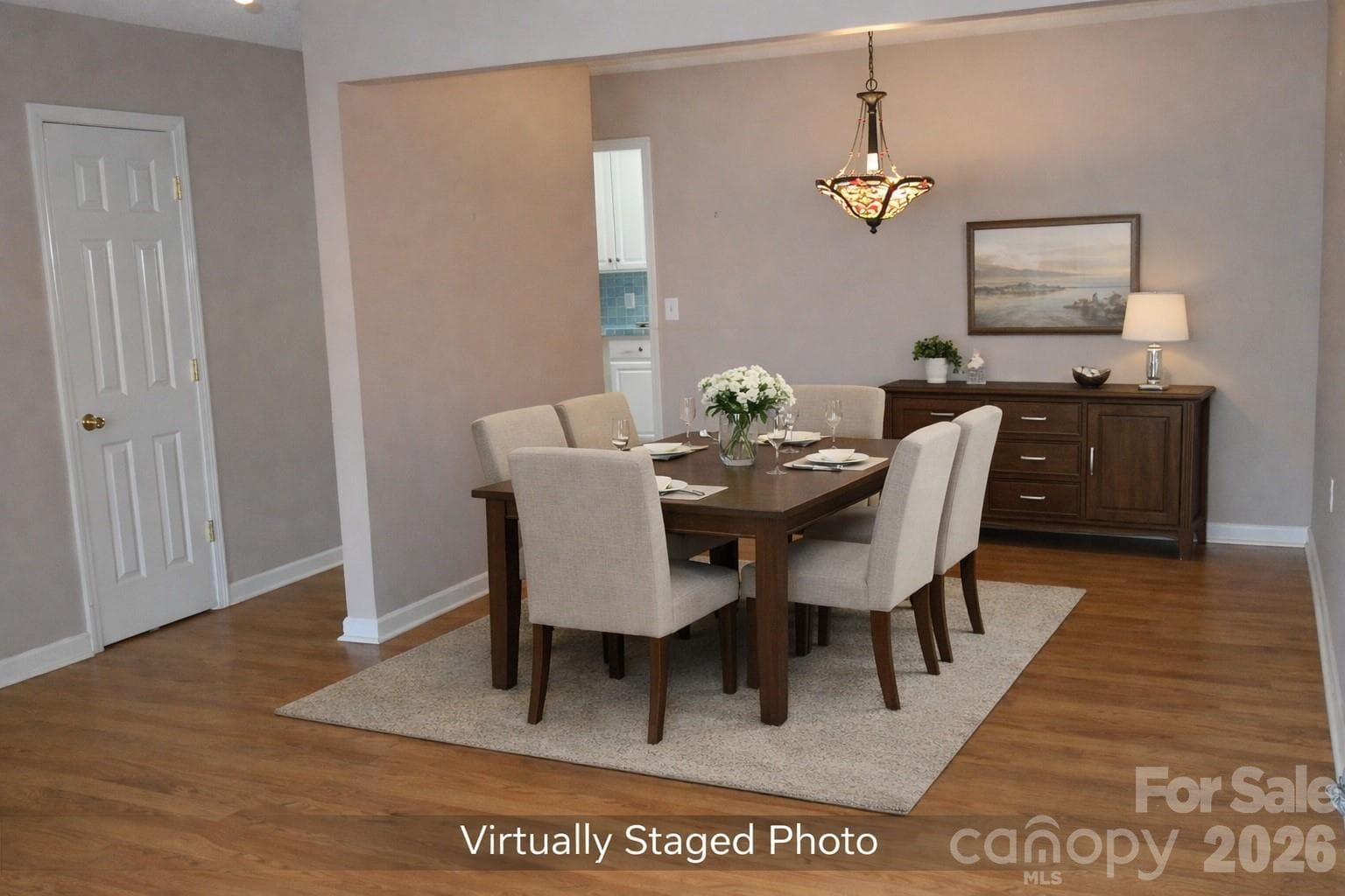 dining area virtually staged - Statesville