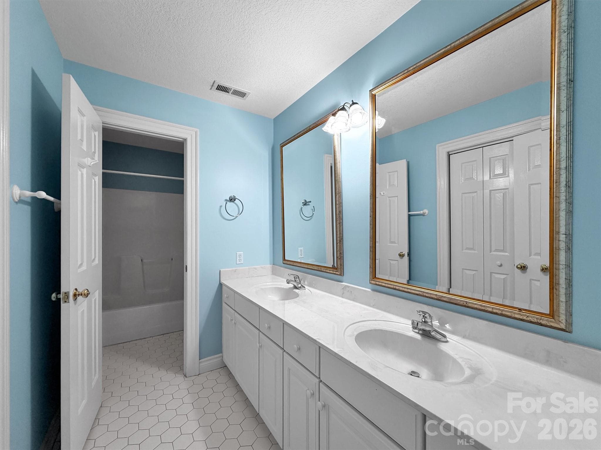 Third bathroom upstairs/ double sinks - 9 Hickory Ridge, Fletcher