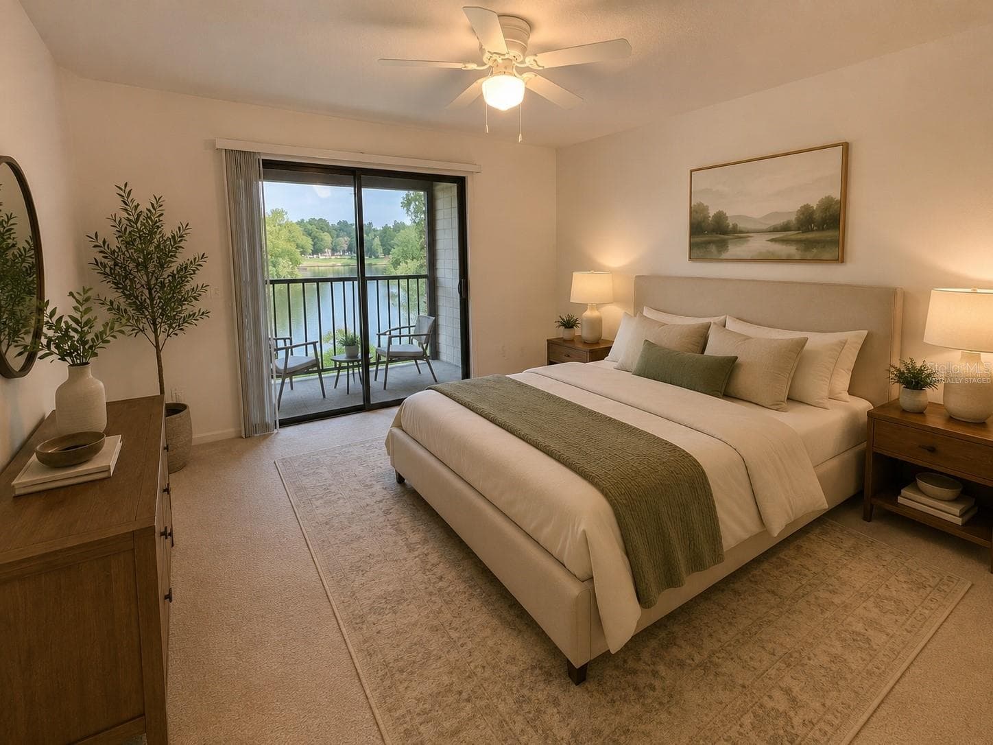 “virtually staged” master bedroom - 12155 ENVIRONMENTAL DR #6, NEW PORT RICHEY