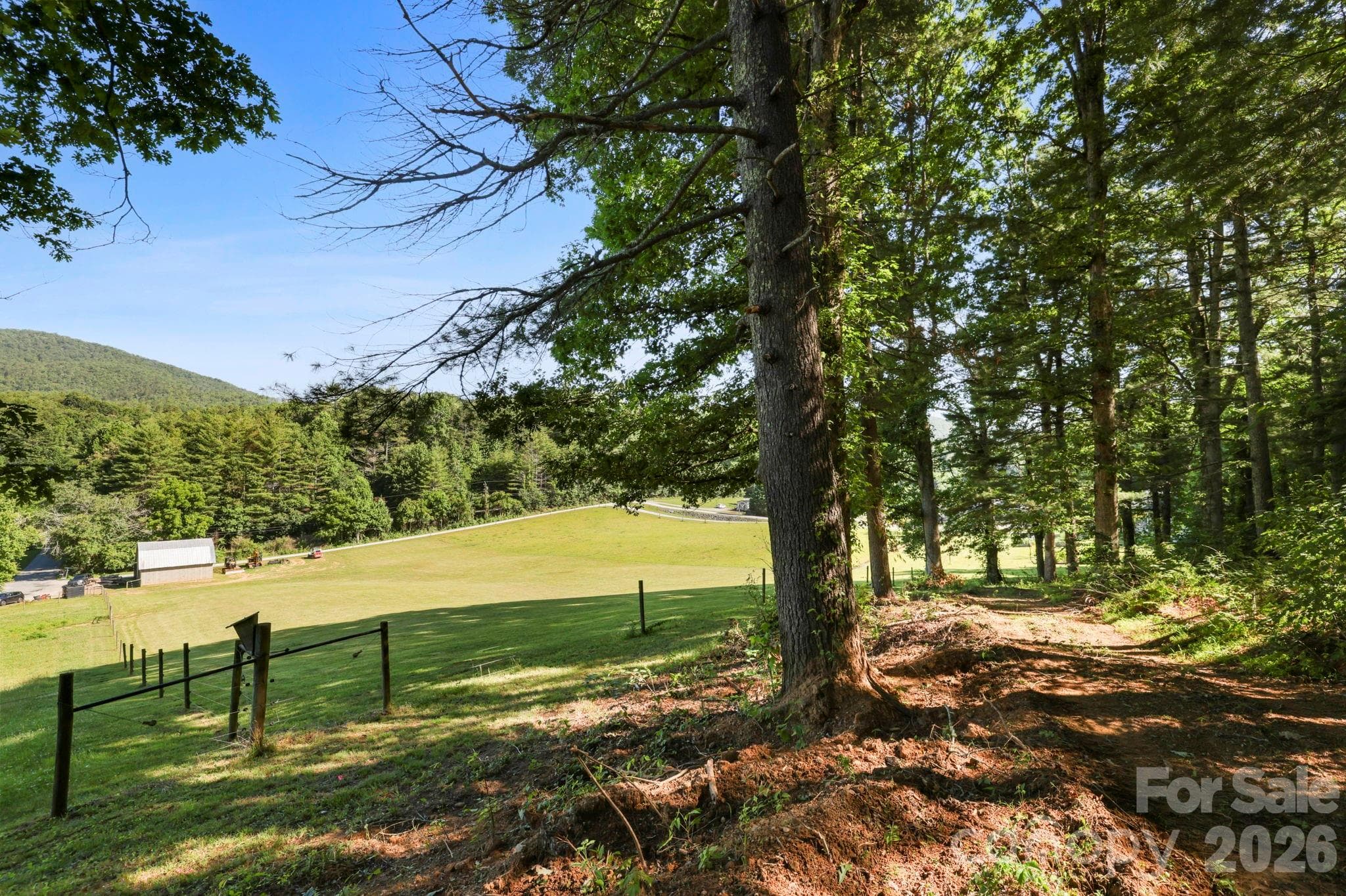 The ideal blend of shade and open space. Stand at the edge of the tree line and look out over the rolling landscape—one of several great home sites with mountain views. - Pisgah Forest