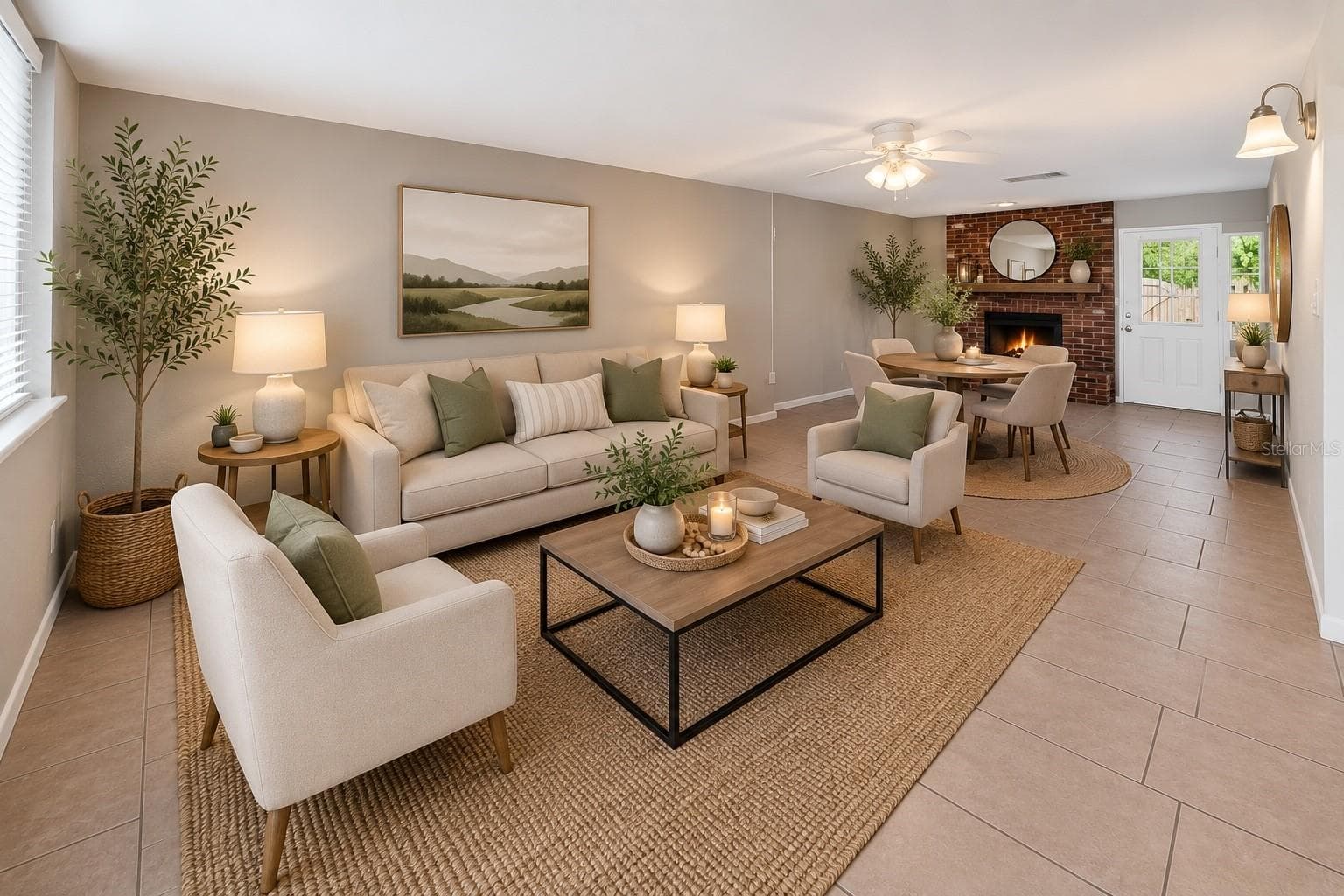 Virtual Staging708 Living Room/Dining Area - 708 N SAINT CLAIR ABRAMS AVE, TAVARES