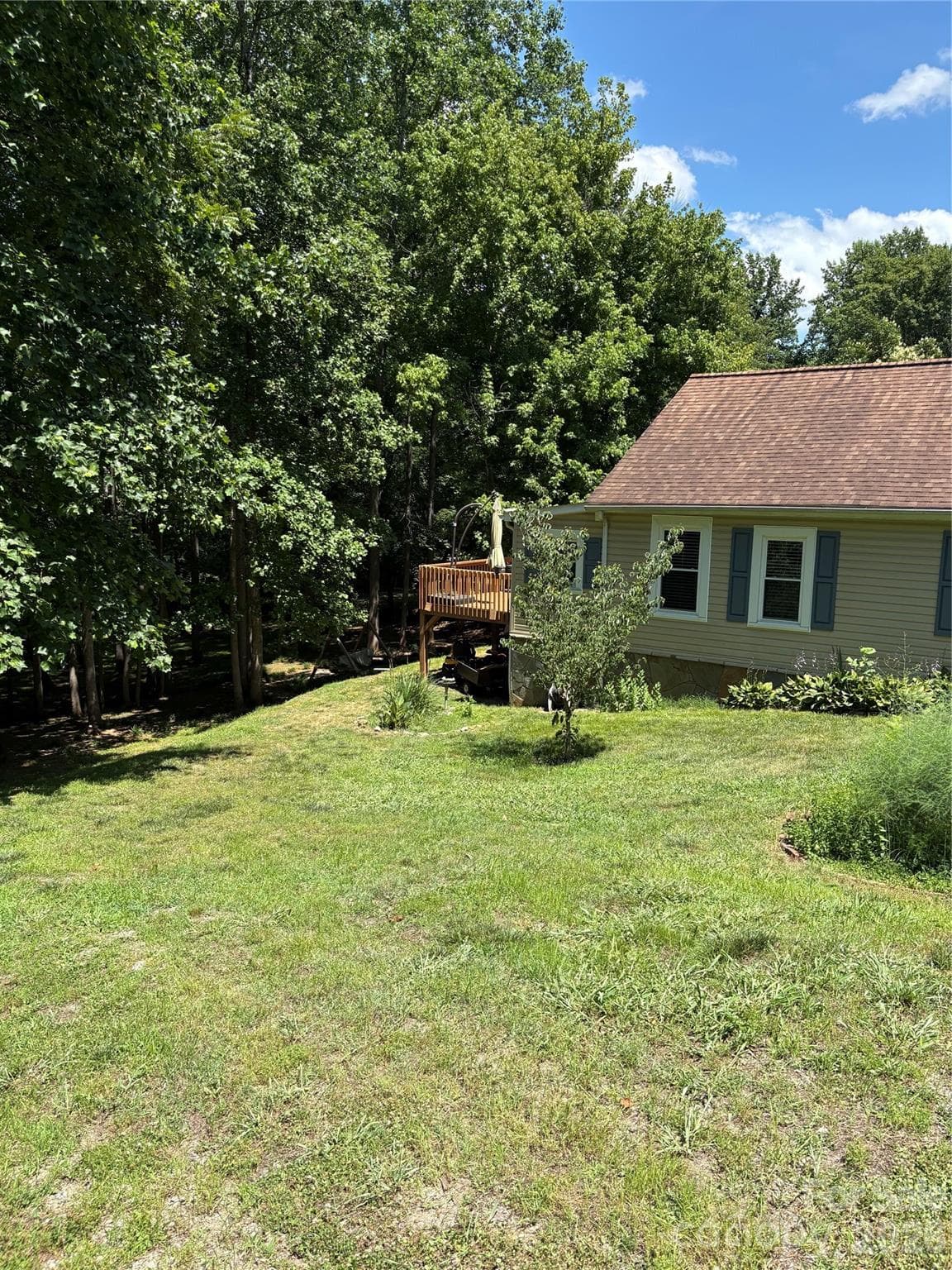 Side of the home. Side yard. - Morganton