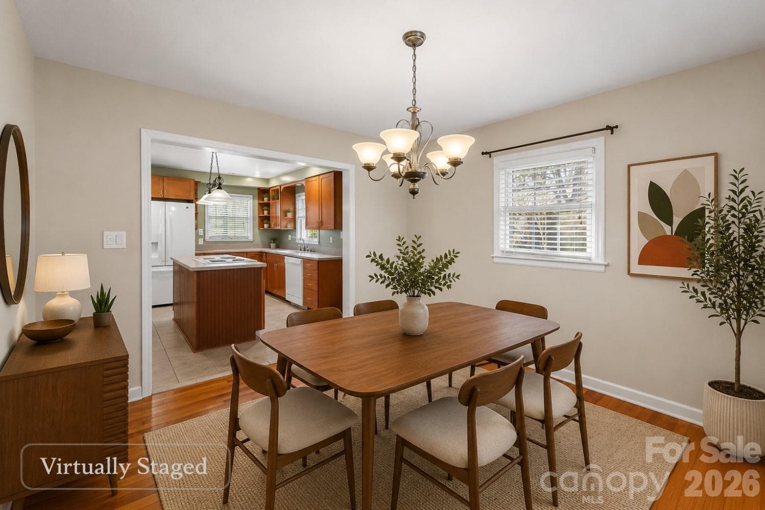 Virtually Staged Dining Area - Asheville