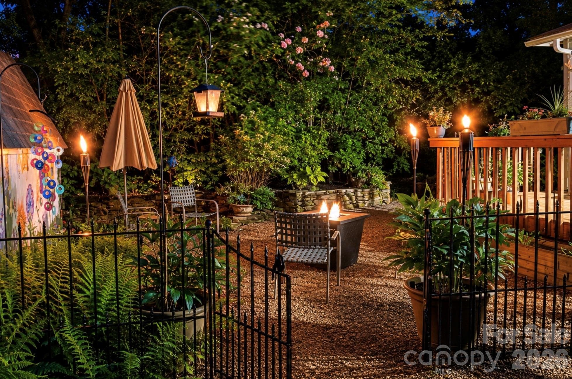 The outdoor living space is gorgeous, especially at night - Brevard