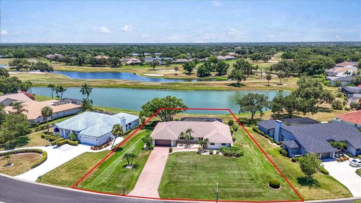 Aerial overlooking golf course - 3504 WILDERNESS BLVD W, PARRISH