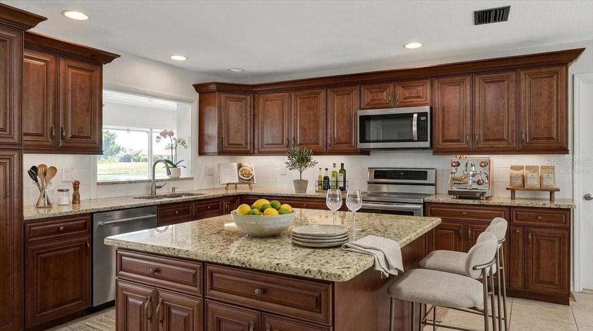 Virtually Staged Kitchen - 3504 WILDERNESS BLVD W, PARRISH