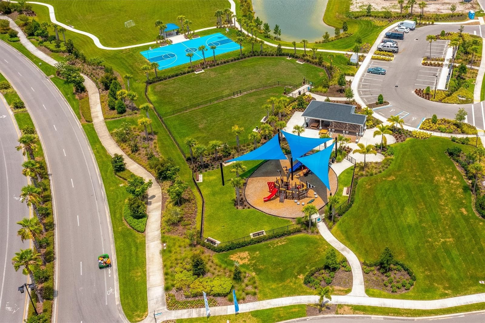 Aerial View of Playground & Basketball Court - 5718 LOS ROBLES CT, PALMETTO