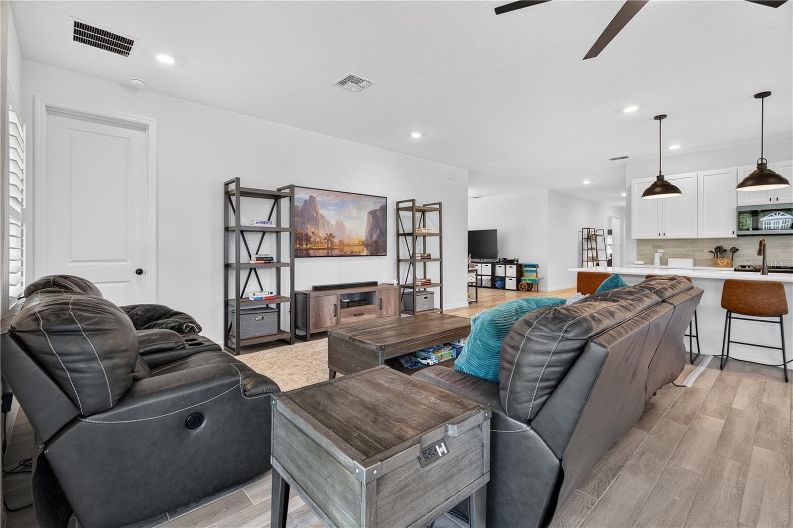 Living, Kitchen and Flex Room View(Formal Dining Room). - 1113 PEARL TREE RD, DELTONA