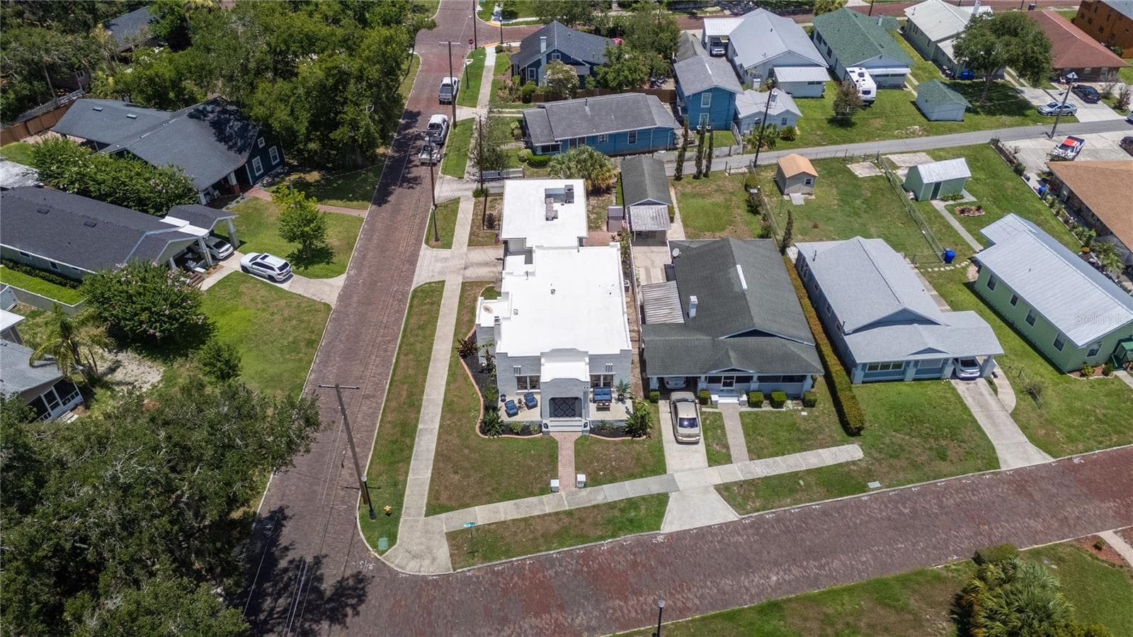 Aerial view of home- 2019 roof - 1102 MELTON AVE, LAKELAND