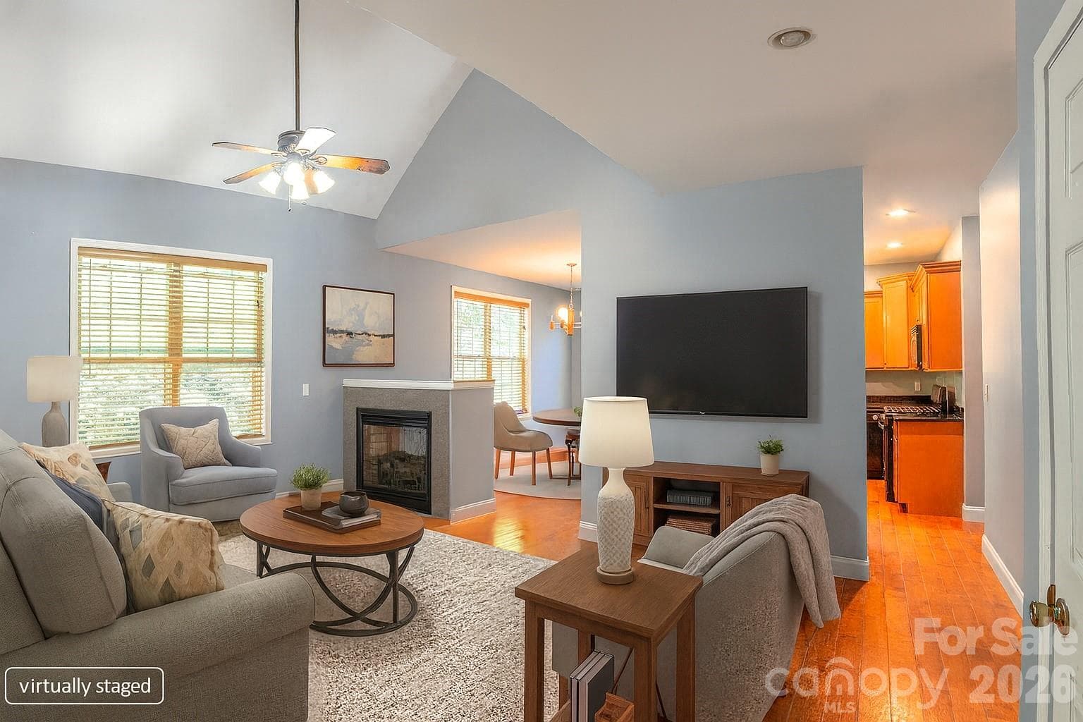 Virtually Staged Living Room - Asheville