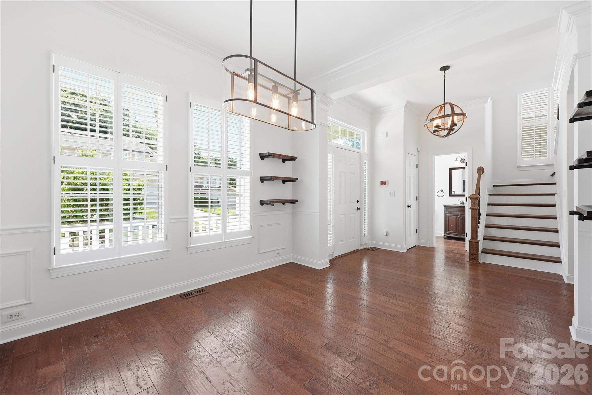 Entry Foyer & Dinning Room with ample natural light! - 6832 Charter Hills Road, Charlotte