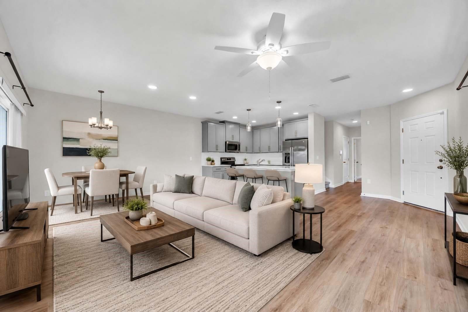 Virtually Staged Living Room - 4394 CAMPSITE LOOP, ORLANDO
