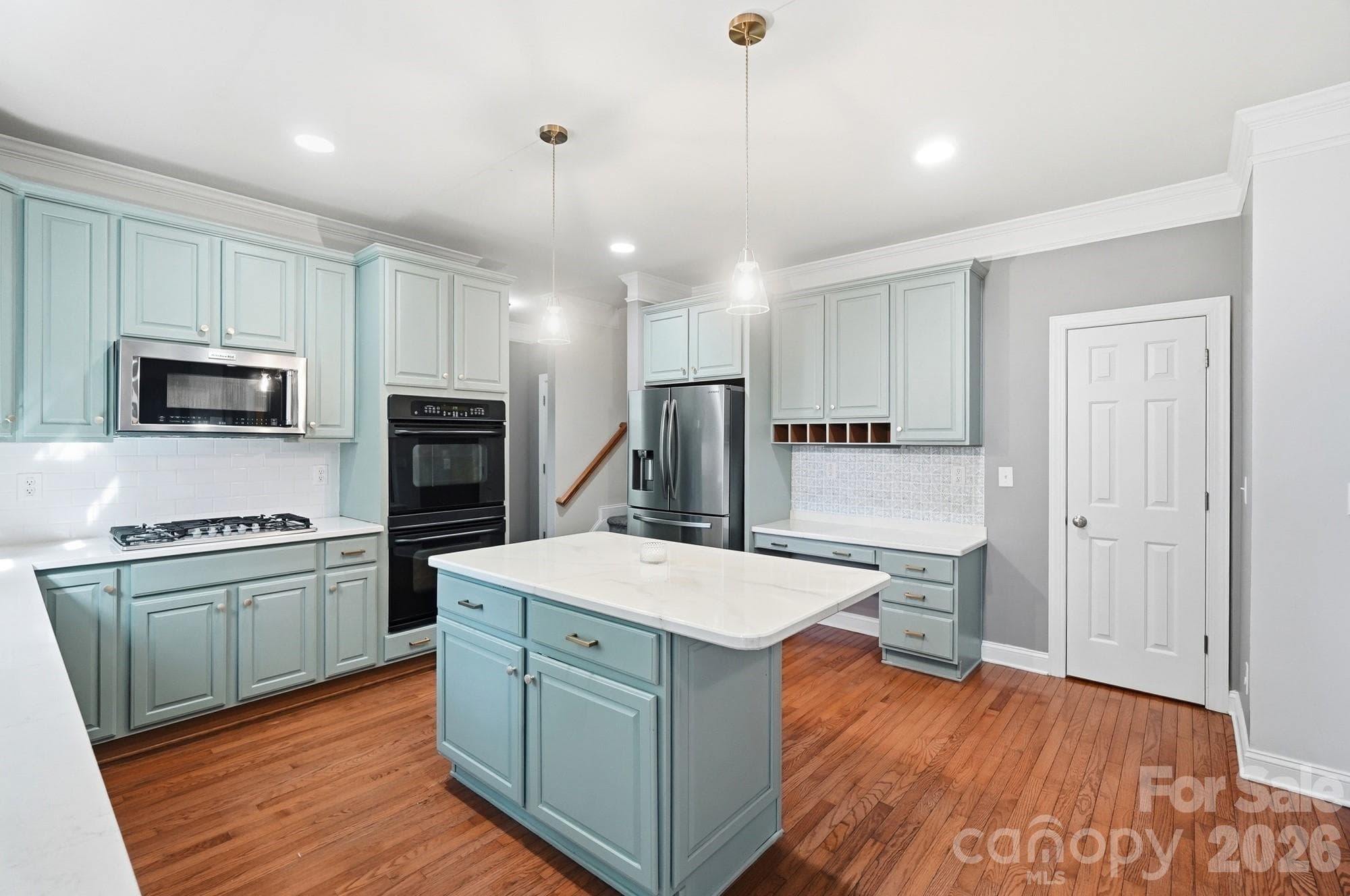 Kitchen with Secondary Staircase - 9915 Nicole Lane, Charlotte