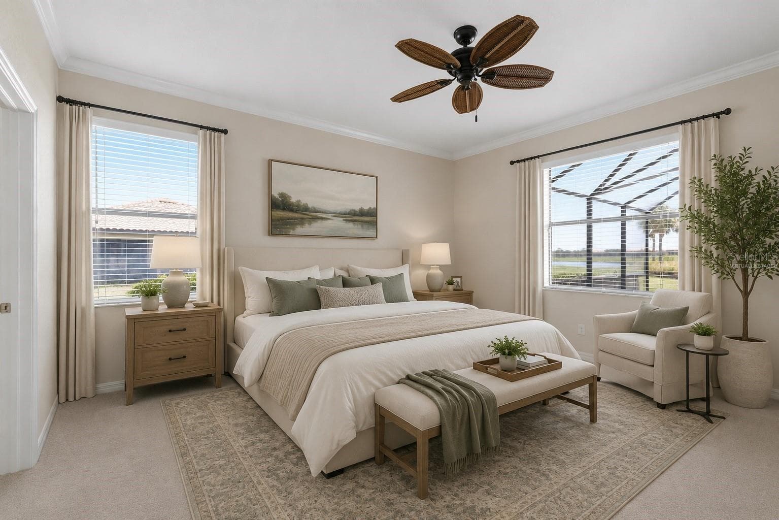 Virtually Staged Primary Suite - 6907 QUIET CREEK DR, BRADENTON