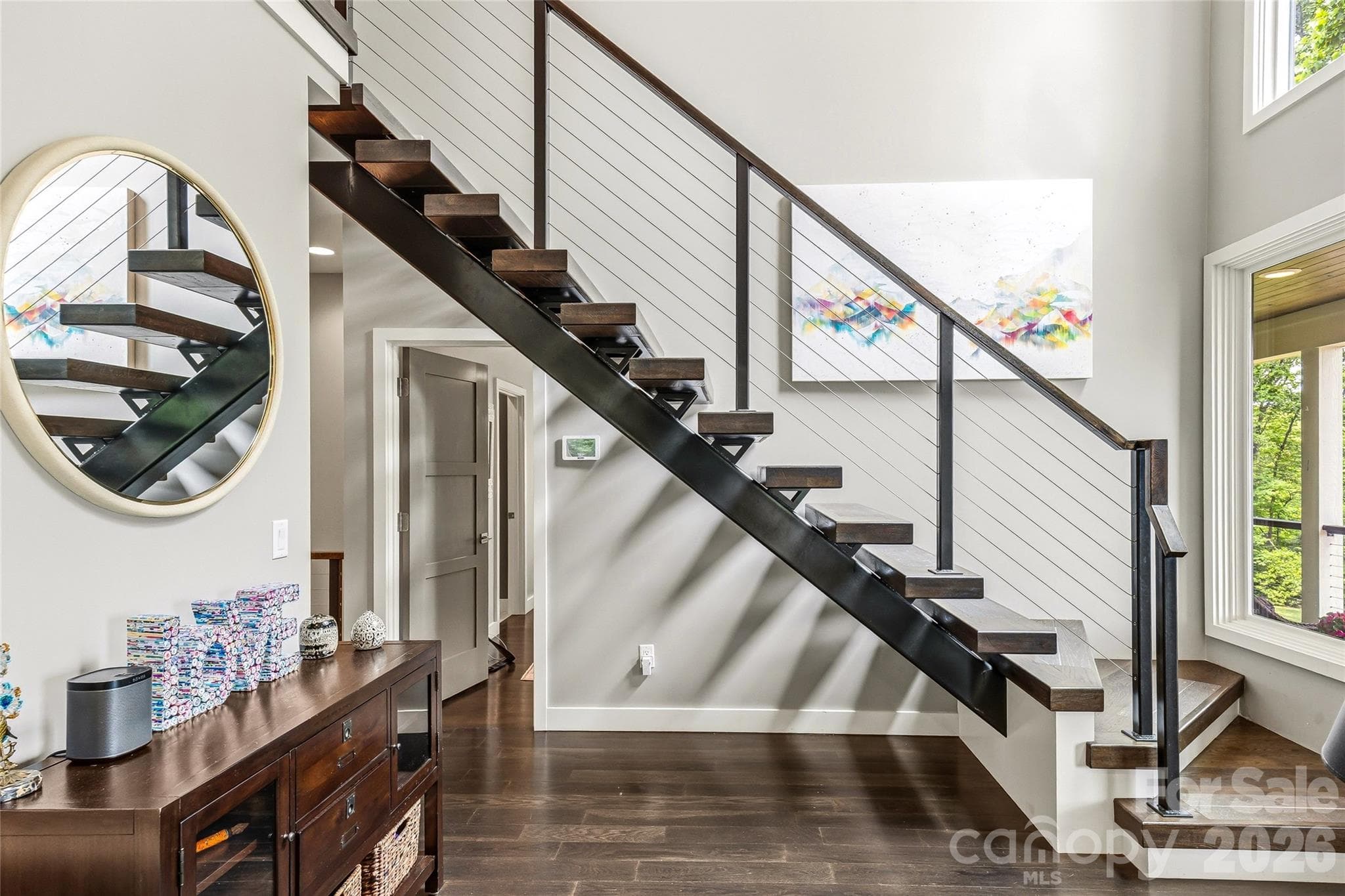 Stairs to second level - 233 Tanglewood Lane, Saluda