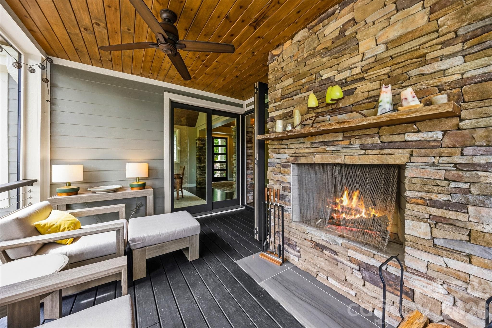 Outdoor Fireplace - 233 Tanglewood Lane, Saluda