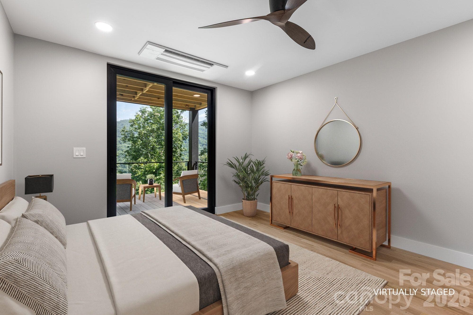 Lower second guest room virtually staged. - 60 King Horn Ridge, Waynesville