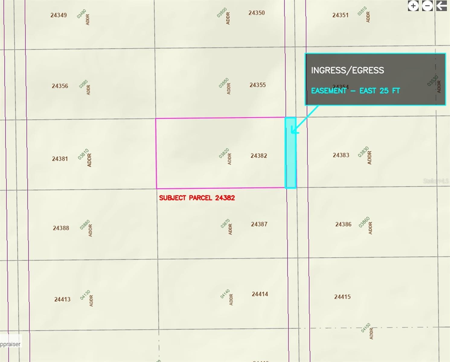 Depicting easement.  Lines are approximate and not a survey. - DILL RD, ORLANDO