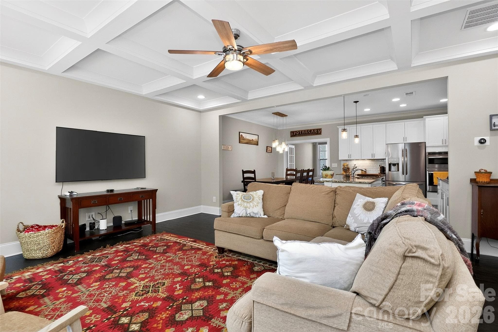 Coffered Ceilings in Family Room - Mooresville