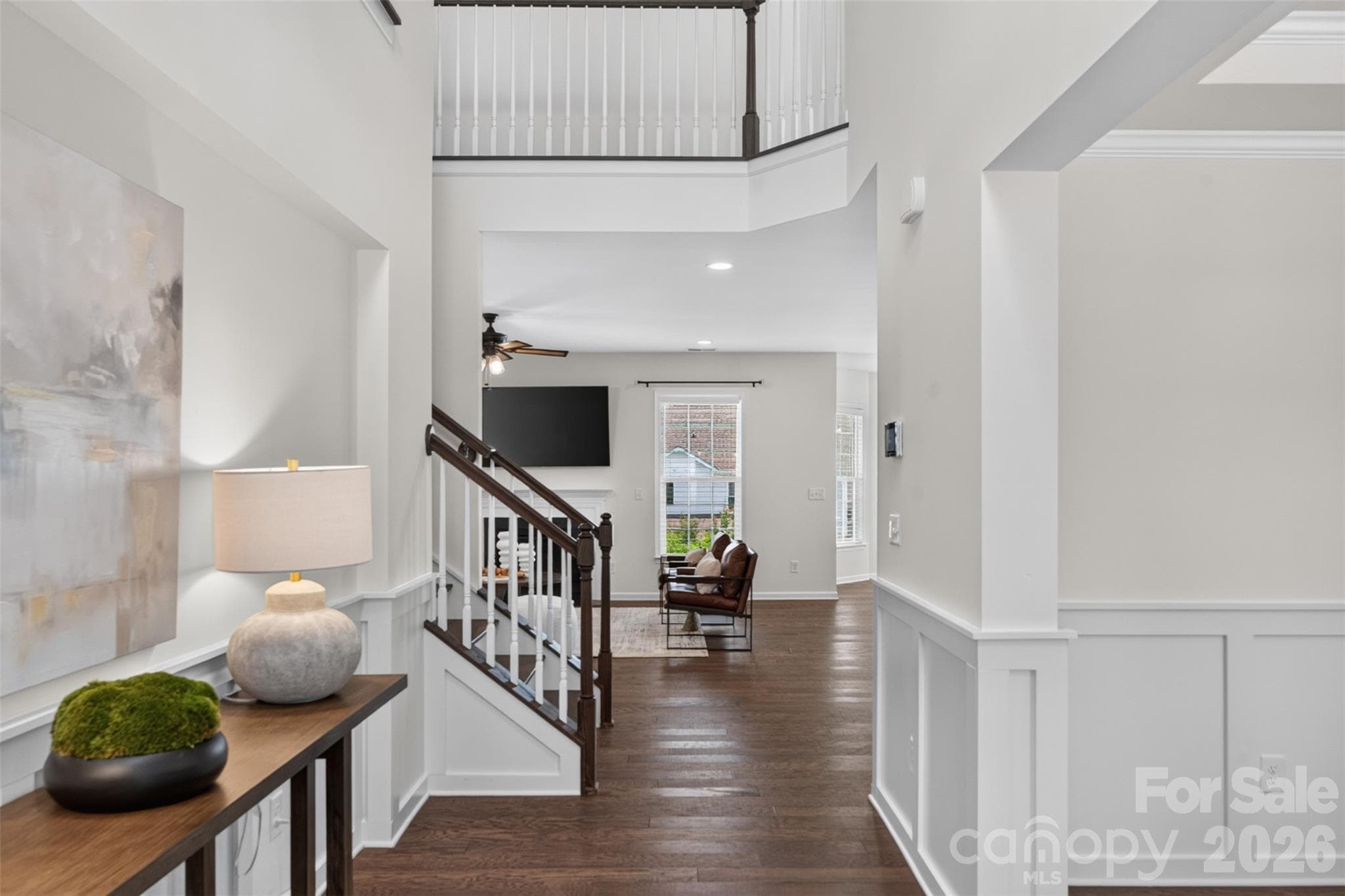 Two-story foyer with beuatiful trim work - Fort Mill