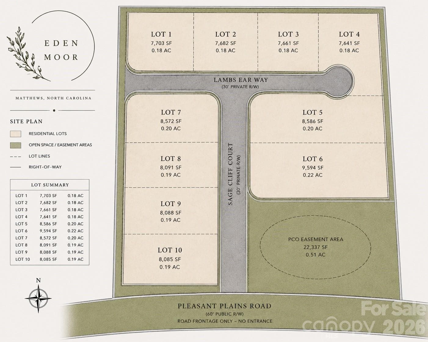 Welcome to Edenmoor! 4003 Sage Cliff is Lot 10. - 4003 Sage Cliff Court, Matthews