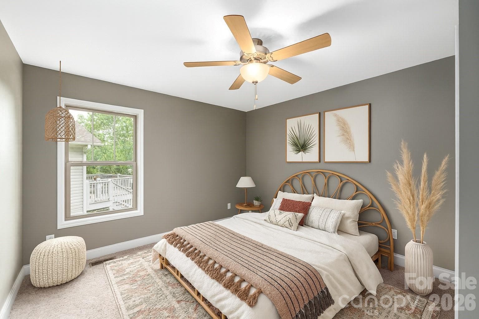 Virtually staged primary bedroom - 5 Declan Drive, Weaverville