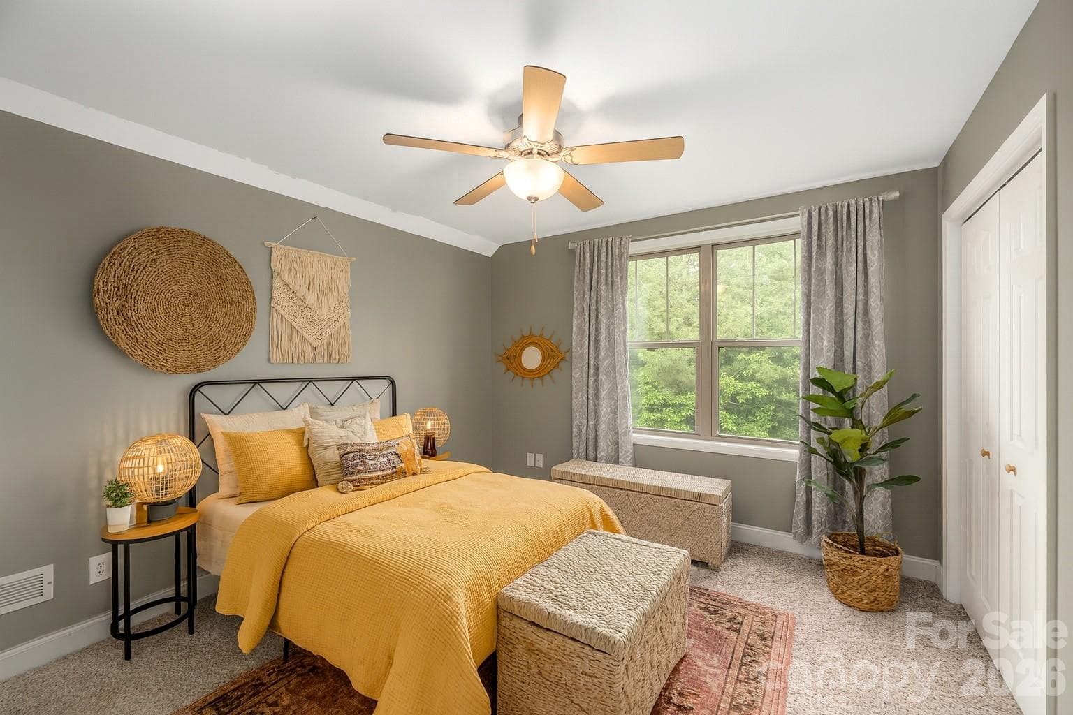Virtually staged upstairs back bedroom - 5 Declan Drive, Weaverville